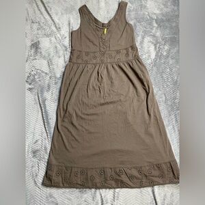 Lole Chocolate Brown Sleeveless Eyelet Crochet Dress Medium